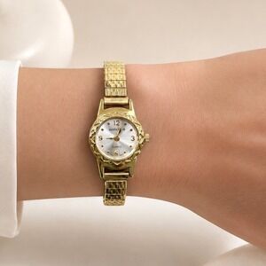 Vintage Watch It Womens Gold Tone Expansion Band Watch Working New Battery